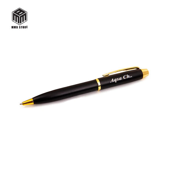 Classic Matt Black Ball Pen With Engrave Name